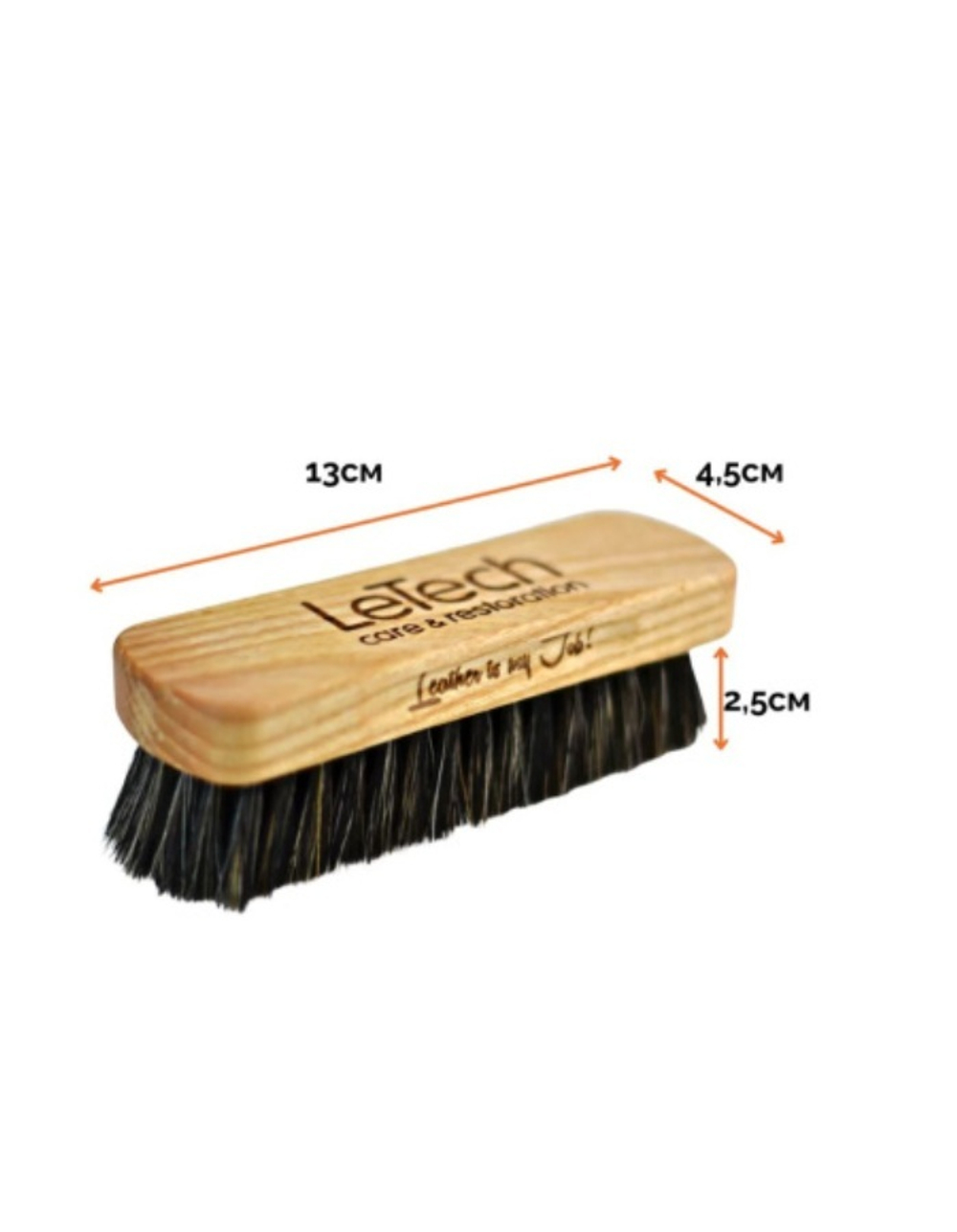 LeTech Щетка для чистки кожи с коровьим ворсом Premium (Leather Cow Hair Brush Premium)