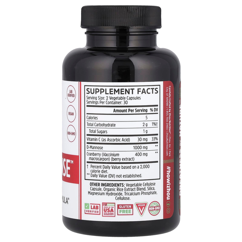 Zhou Nutrition, Cran-Defense ™, 60 растительных капсул