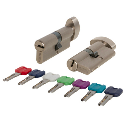 Цилиндровый механизм MaxPro7002Knob80mm(45+10+25) SN никель 7key с вертушкой