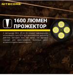Фонарь налобный Nitecore HU60 1600 люмен с пультом дистанционного управления
