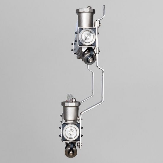 Коллектор Valtec 1"x3/4" 3 контура для тёплого пола с расходомерами (нерж. сталь) VTc.579.EMNX.0603