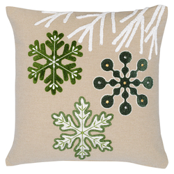 Подушка декоративная с вышивкой snow flakes из коллекции new year essential, 45х45 см
