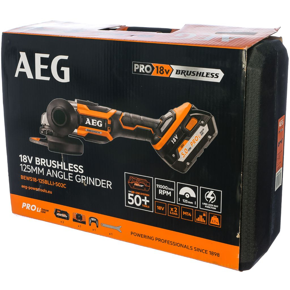 Бесщеточная угловая шлифмашина AEG BEWS18-125BL-0 4935464414