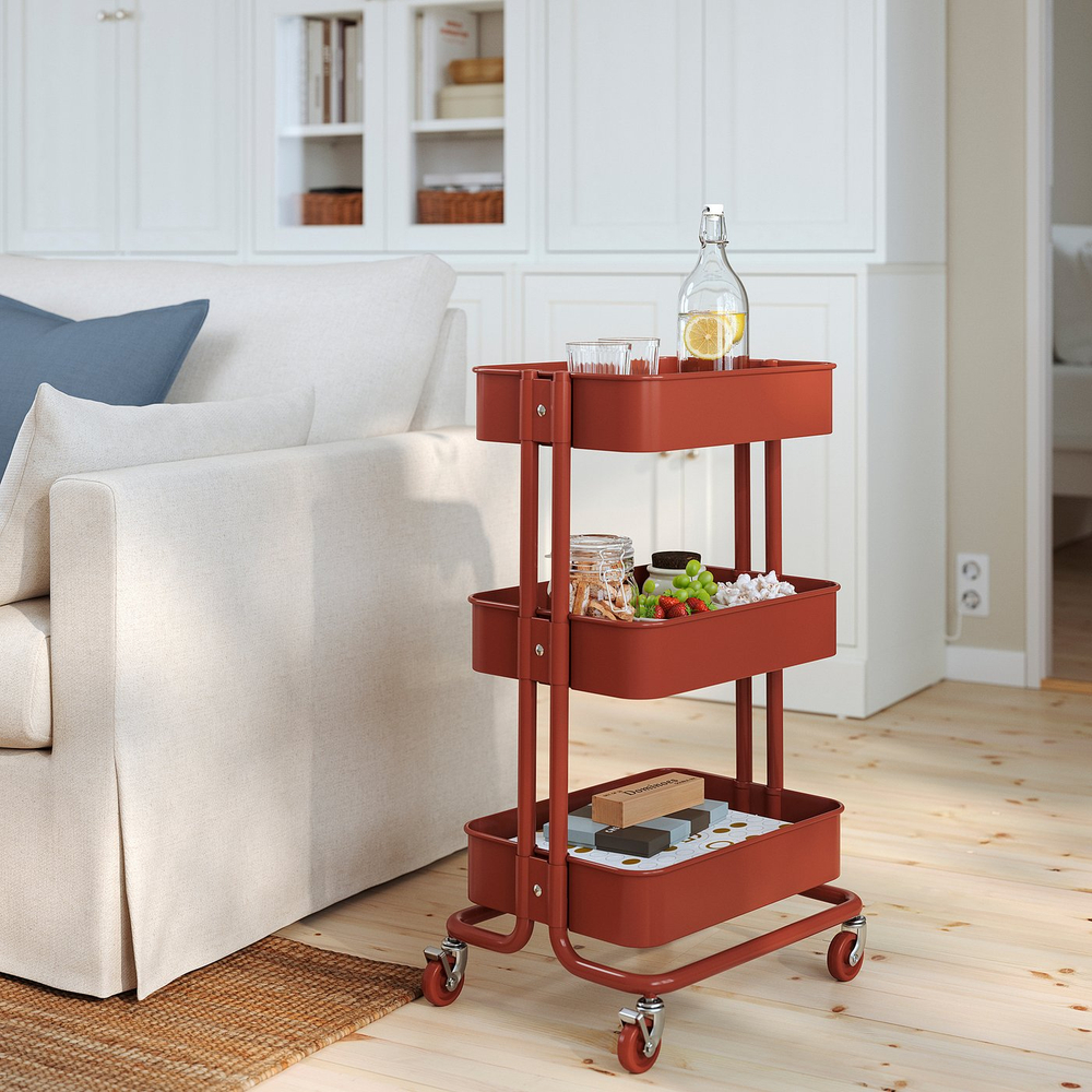 IKEA RÅSKOG  (ИКЕА РОСКОГ)  -  Тележка - красно-коричневый 35x45x77 см