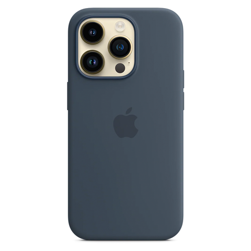 Силиконовый чехол с поддержкой MagSafe Apple Silicone Case для iPhone 14 Pro, Storm Blue (Штормовое небо)