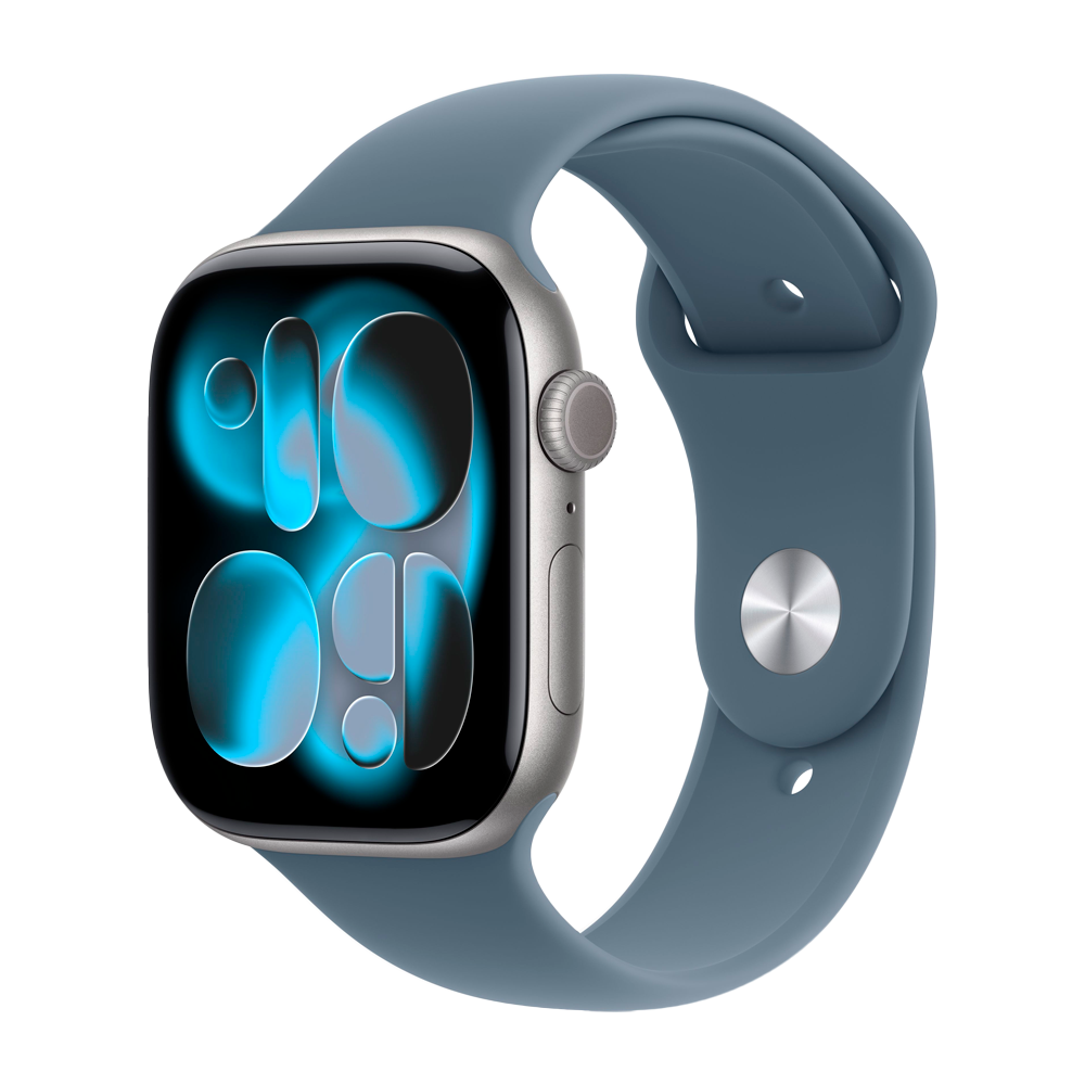 Умные часы Apple Watch Series 11 GPS, 46mm, Space Gray Aluminium Case with Anchor Blue Sport Band, S/M