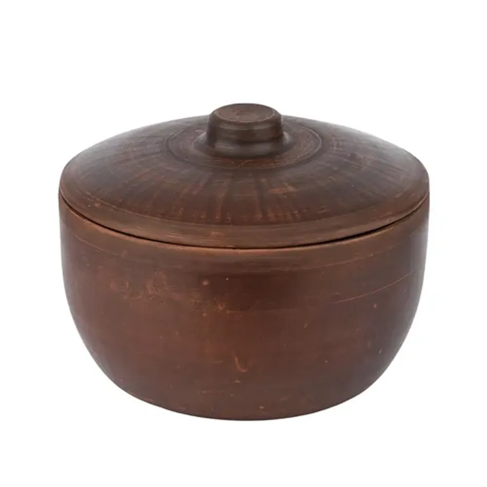 Супница пельменница кашник 2,8 л d 20,5 см h14,8/10,8 см с крышкой "Кухни мира" красная глина P.L.