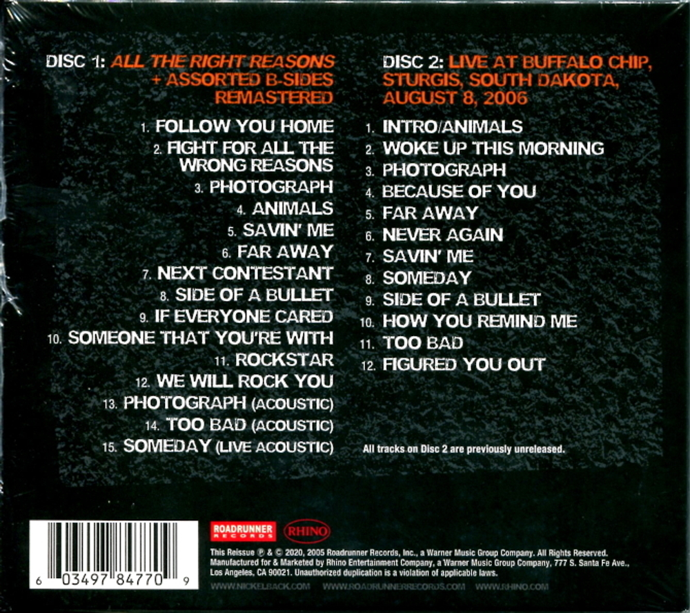Nickelback / All The Right Reasons (15th Anniversary Edition)(2CD)
