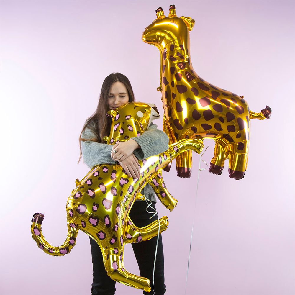 Шар (46''/117 см) Фигура, Жираф, Золото, 1 шт.