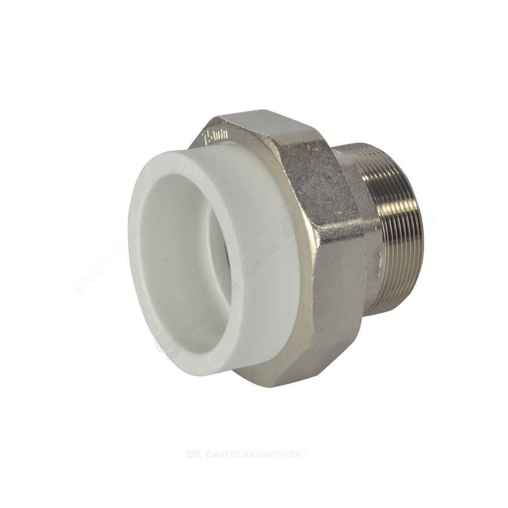 Муфта PP-R комбинированная разъемная белая Дн 75х2 1/2" НР VALFEX 11156212