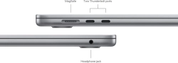 Ноутбук Apple MacBook Air A3114 M3 8 core 16Gb SSD256Gb/10 core GPU 15.3" Liquid Retina (2880x1864) macOS grey space WiFi BT Cam (MC9D4LL/A)