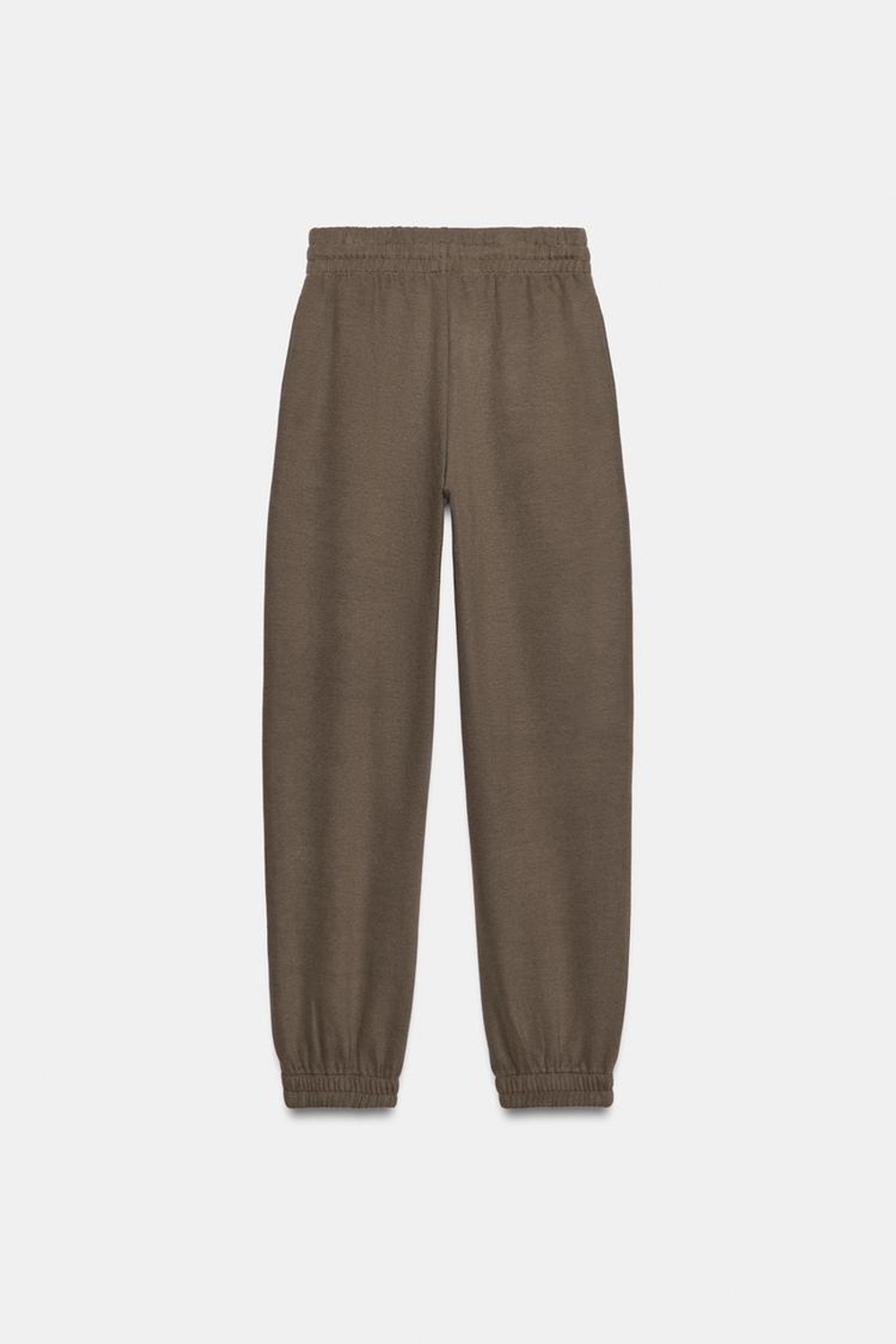 ZARA БАЗОВЫЕ БРЮКИ С МАНЖЕТАМИ, ТЕМНЫЙ СЕРО-КОРИЧНЕВЫЙ