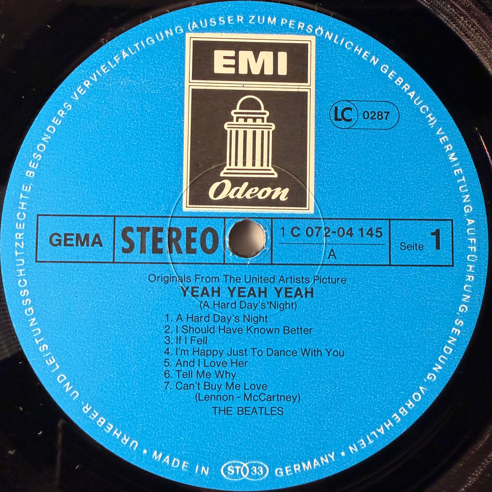 The Beatles ‎– Yeah! Yeah! Yeah! - A Hard Day's Night - Originals From The United Artists Picture (Германия 1976г.)