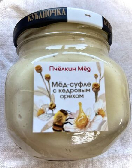 Мёд-суфле с кедровым орехом 300 гр., стекло