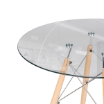 Стол стеклянный Woodville PT-151 80х80х76 clear glass, wood