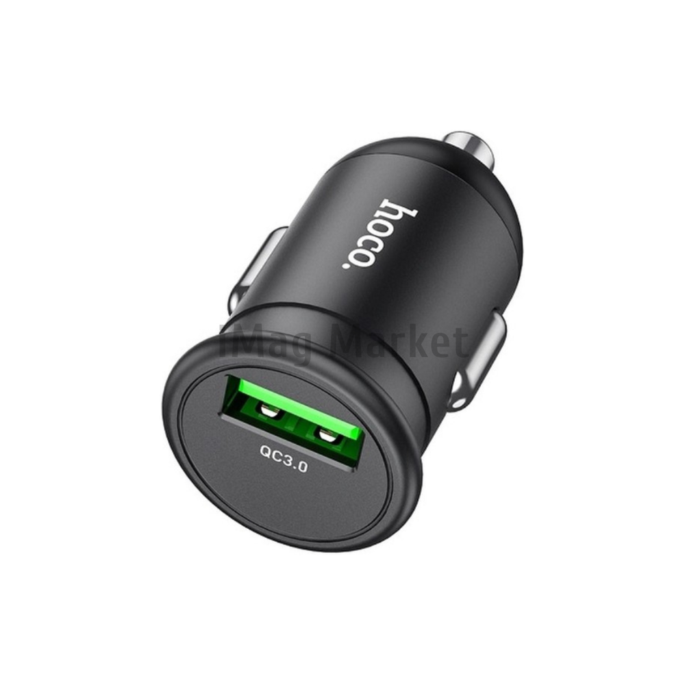 Автомобильное зарядное устройство Hoco Z43, 1 USB-A, 18W, 3A, серый