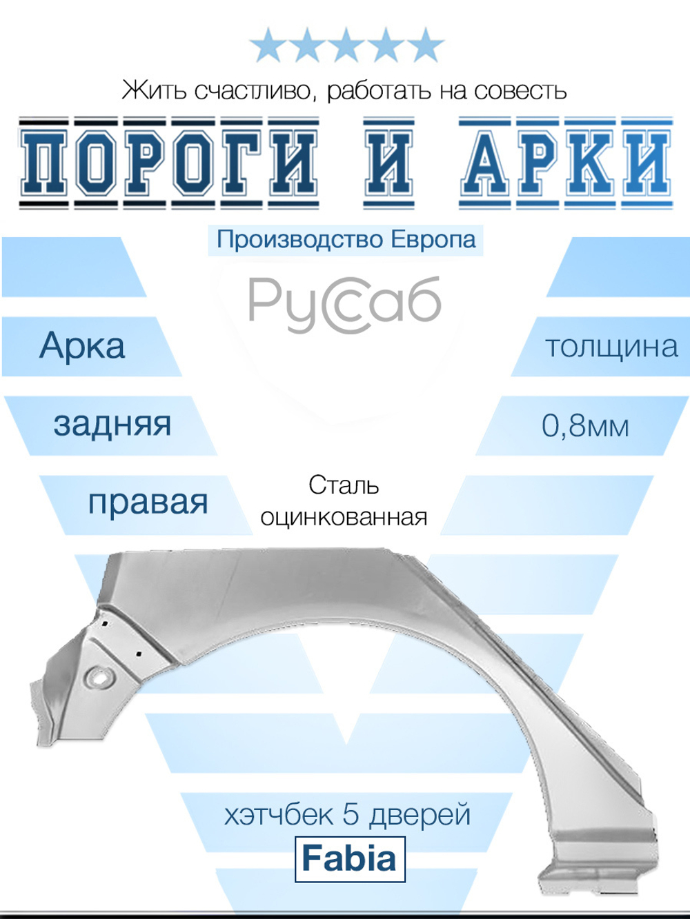 Арка правая Skoda Fabia 1999-2007 (Klokkerholm) хэтчбек