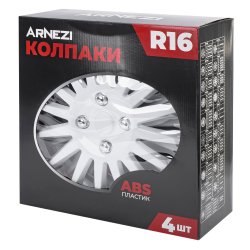 Колпаки R16 Orion 4шт (бело-красные) ABS-пластик ARNEZI A0702080