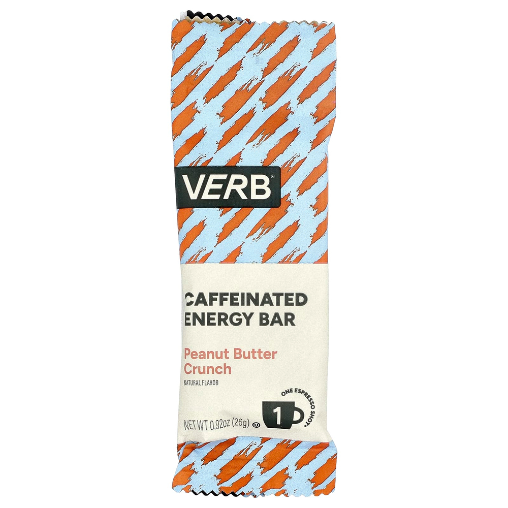 Verb Energy, Caffeinated Energy Bars, Peanut Butter Crunch, 16 Bars, 0.92 oz (26 g) Each