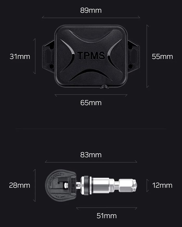 Система контроля давления в шинах - Teyes TPMS с внутренними датчиками