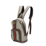GUCCI Ophidia Canvas With Leather Backpack Small Unisex Ebony/Brown