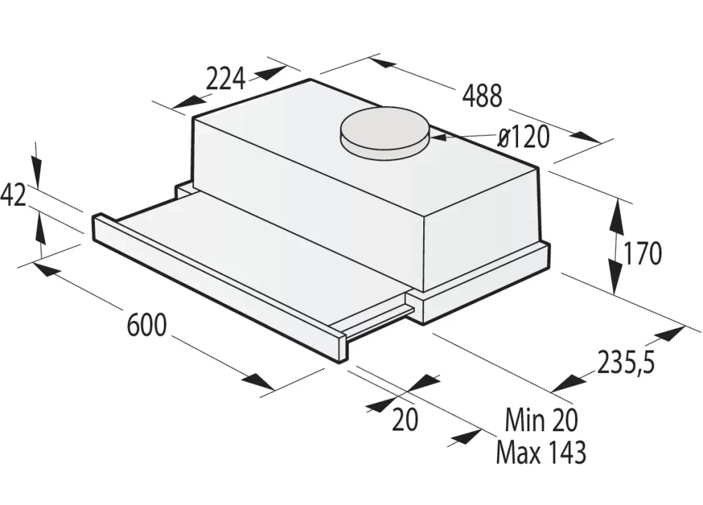 Встраиваемая вытяжка Gorenje TH606E4X