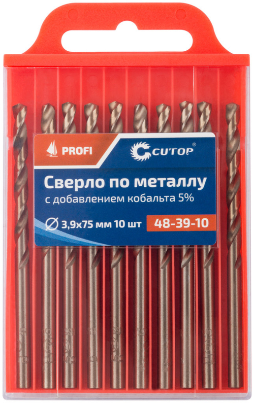 Сверло по металлу Cutop Profi с кобальтом 5%, 3,9 x 75 мм (10 шт)---