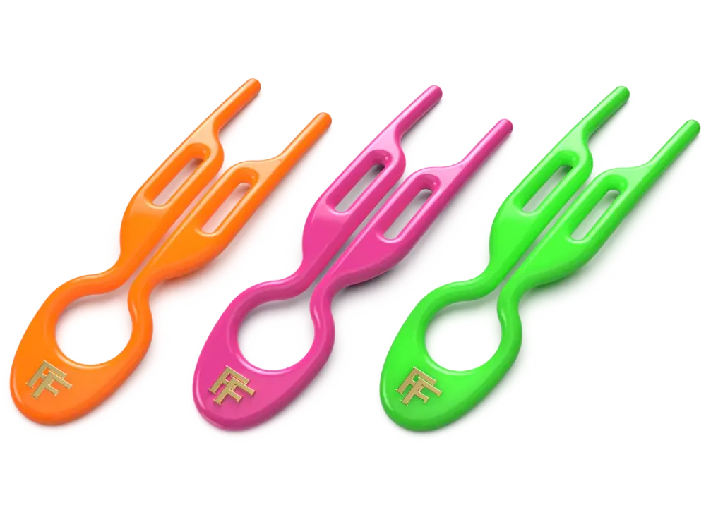 Шпильки No1 Hairpin Коллекция Ибица - Розовый неон, зеленая, оранжевая (набор из 3 шпилек)