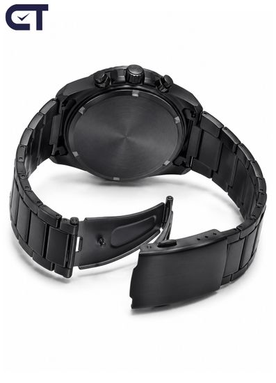 CASIO EFV-640DC-1AVUDF EDIFICE мужские наручные часы — чёрный хронограф с восьмиугольным безелем и IP-покрытием