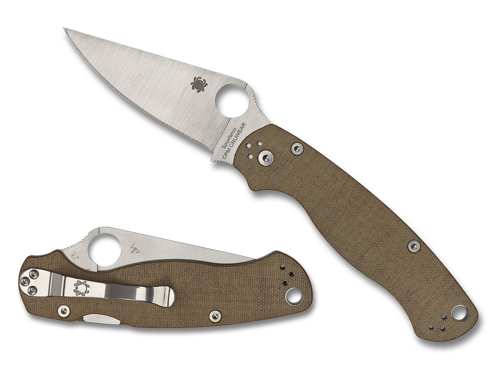 Нож складной Spyderco C81MPCW2 Para Military 2 Brown Canvas CRU-WEAR