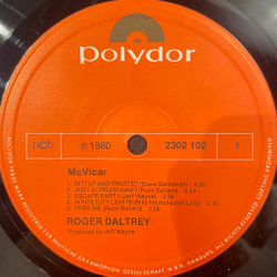 Виниловая пластинка Roger Daltrey ‎– McVicar LP