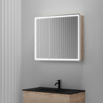 Зеркальный шкаф для ванной комнаты Sancos Mirror 890x150х740 мм, с LED подсветкой, цвет дуб галифакс натуральный, арт. MI90EG