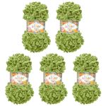 Пряжа Alize (Ализе) Puffy Fine / уп.5 мот. по 100 г, 14м, 485 зеленая черепаха A