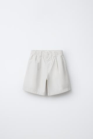 ZARA ШОРТЫ BALLOON С ЭЛАСТИЧНЫМ ПОЯСОМ, ЭКРЮ