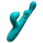 Вибратор-кролик 25см с двигающимся язычком и насадками Amovibe Sensa Sway G-Spot Rabbit Vibrator Turquoise
