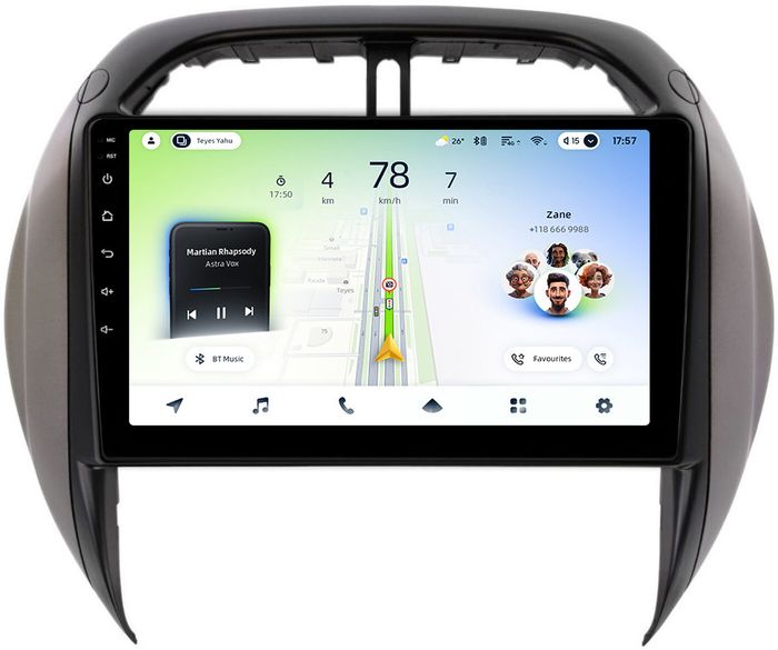 Магнитола для Toyota RAV4 2 2003-2005 - Teyes CC4L монитор 9" IPS, Android 14, Быстрая, Snapdragon 662, CarPlay, 4G SIM-слот