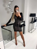 черное мини платье с пайетками + plus size