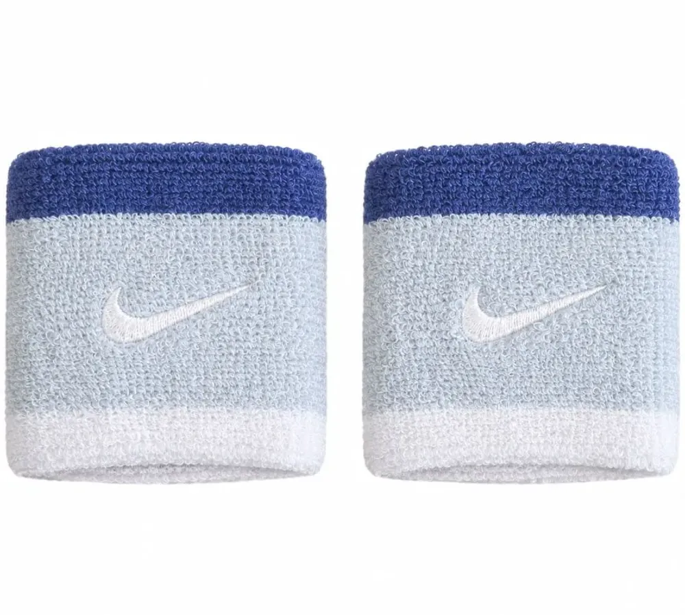 Напульсник теннисный Nike Swoosh Classic 2P - light silver/dark concord/sail
