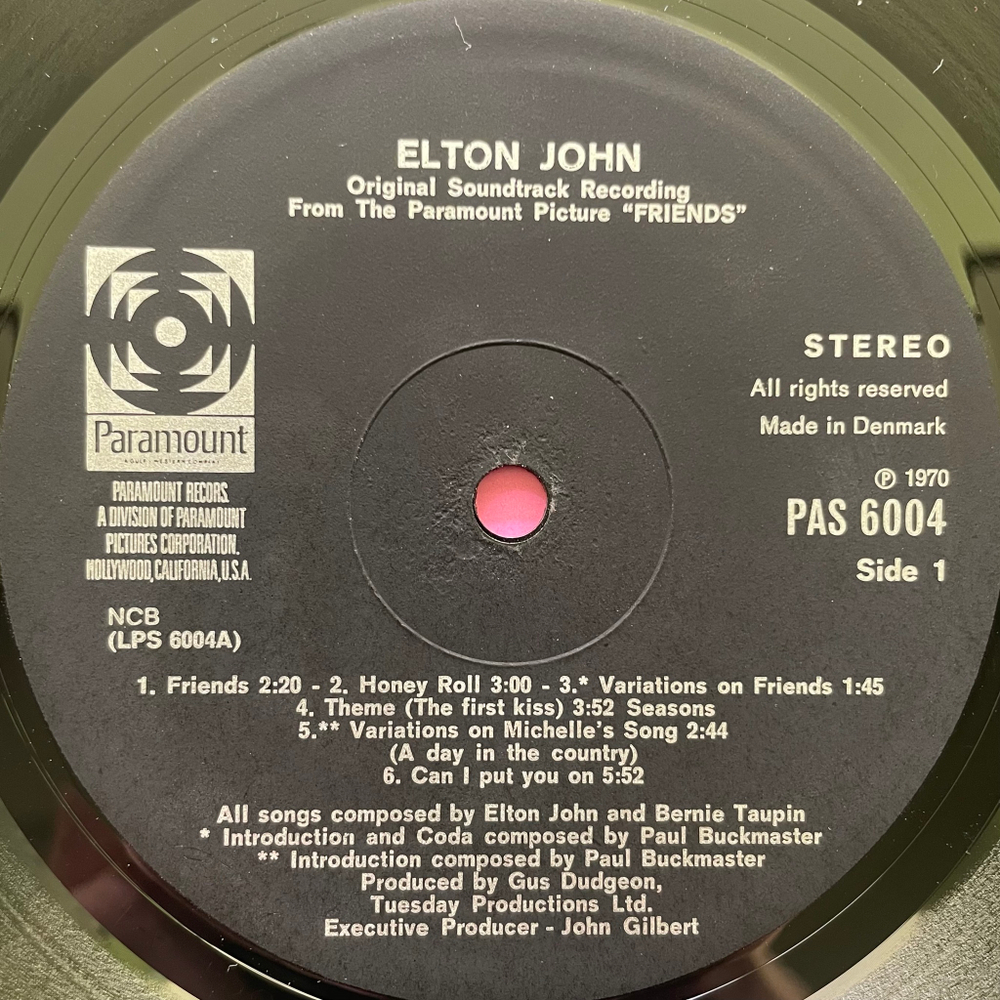 Elton John ‎– Friends (Дания 1971г.)