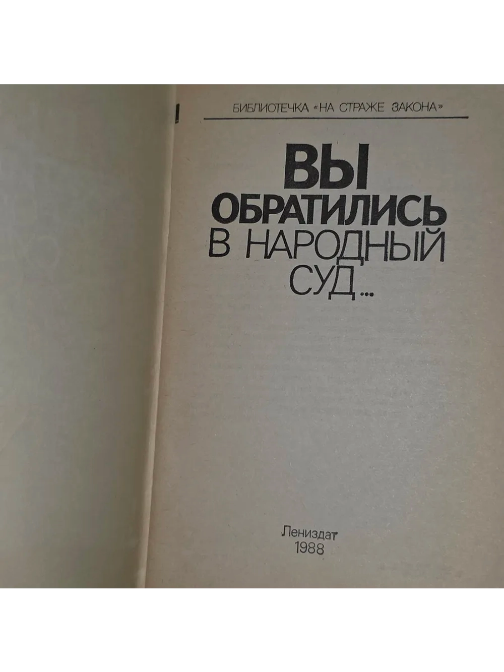 книга " Вы обратились в народный суд..."