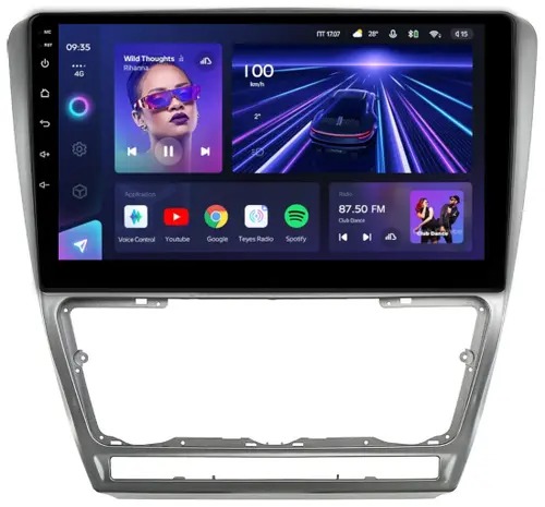 Магнитола для Skoda Octavia A5 2004-2013 (рамка серебро) - Teyes CC3L на Android 10, CarPlay, 4G SIM-слот