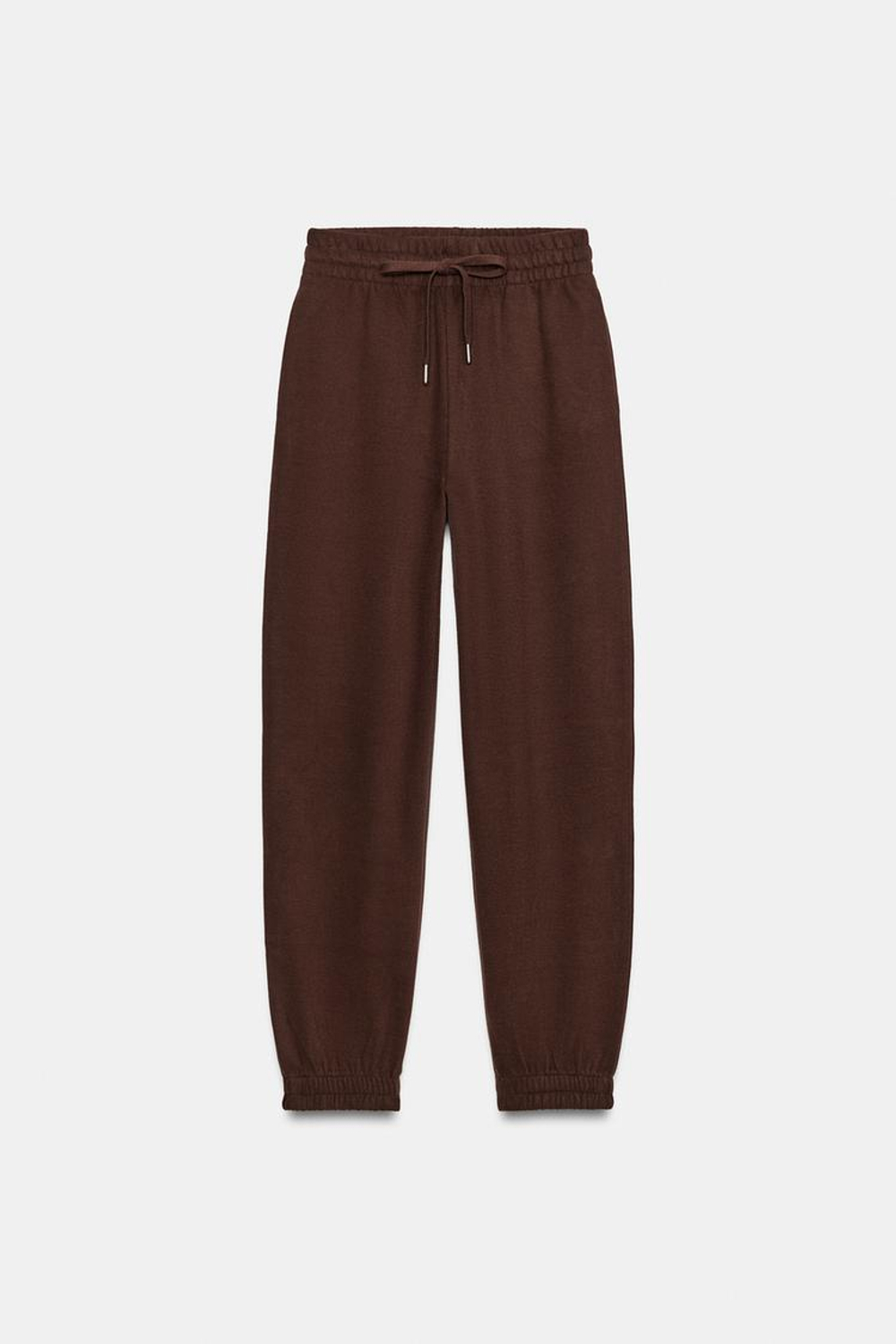 ZARA БАЗОВЫЕ БРЮКИ С МАНЖЕТАМИ, ШОКОЛАДНЫЙ