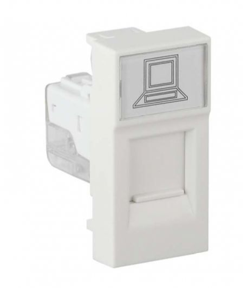 Ruvinil АДЛ 13-902 Розетка модульная компьютерная RJ-45 45х22,5мм белая 2 шт