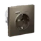Розетка с USB A+C с заземлением и защитными шторками Systeme Electric ArtGallery Мокко GAL000632