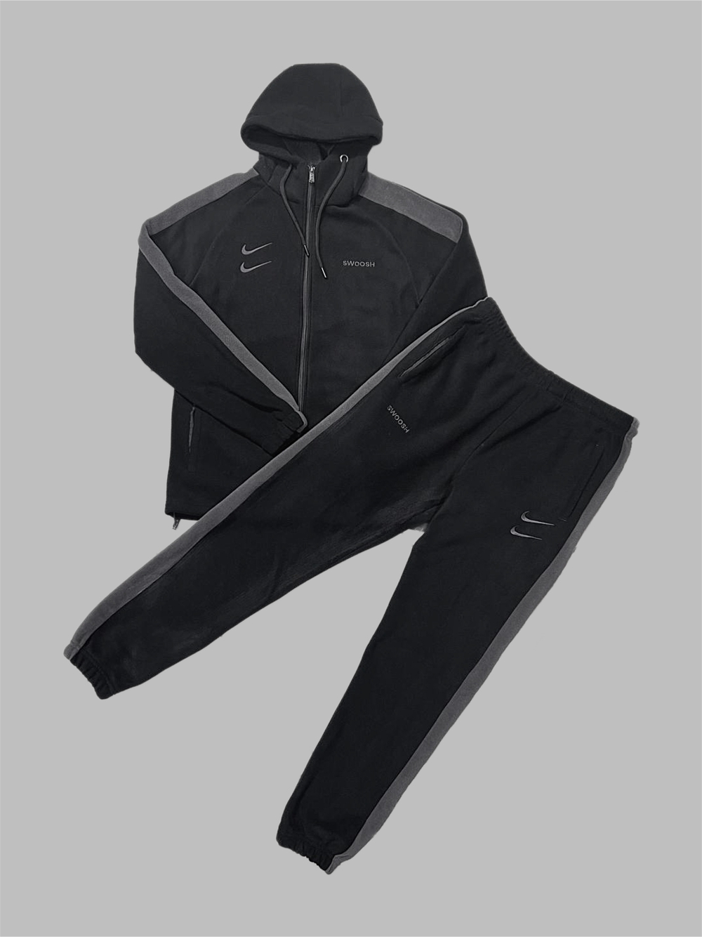 Костюм Nike флис #T2-209 (черн.)