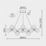 Подвесной светильник MODESTYLE MS.6030.32 BS