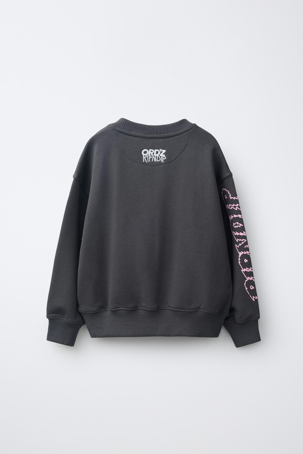 ZARA ТОЛСТОВКА С ПРИНТОМ-ЛОГОТИПОМ RIPNDIP, АНТРАЦИТОВО-СЕРЫЙ