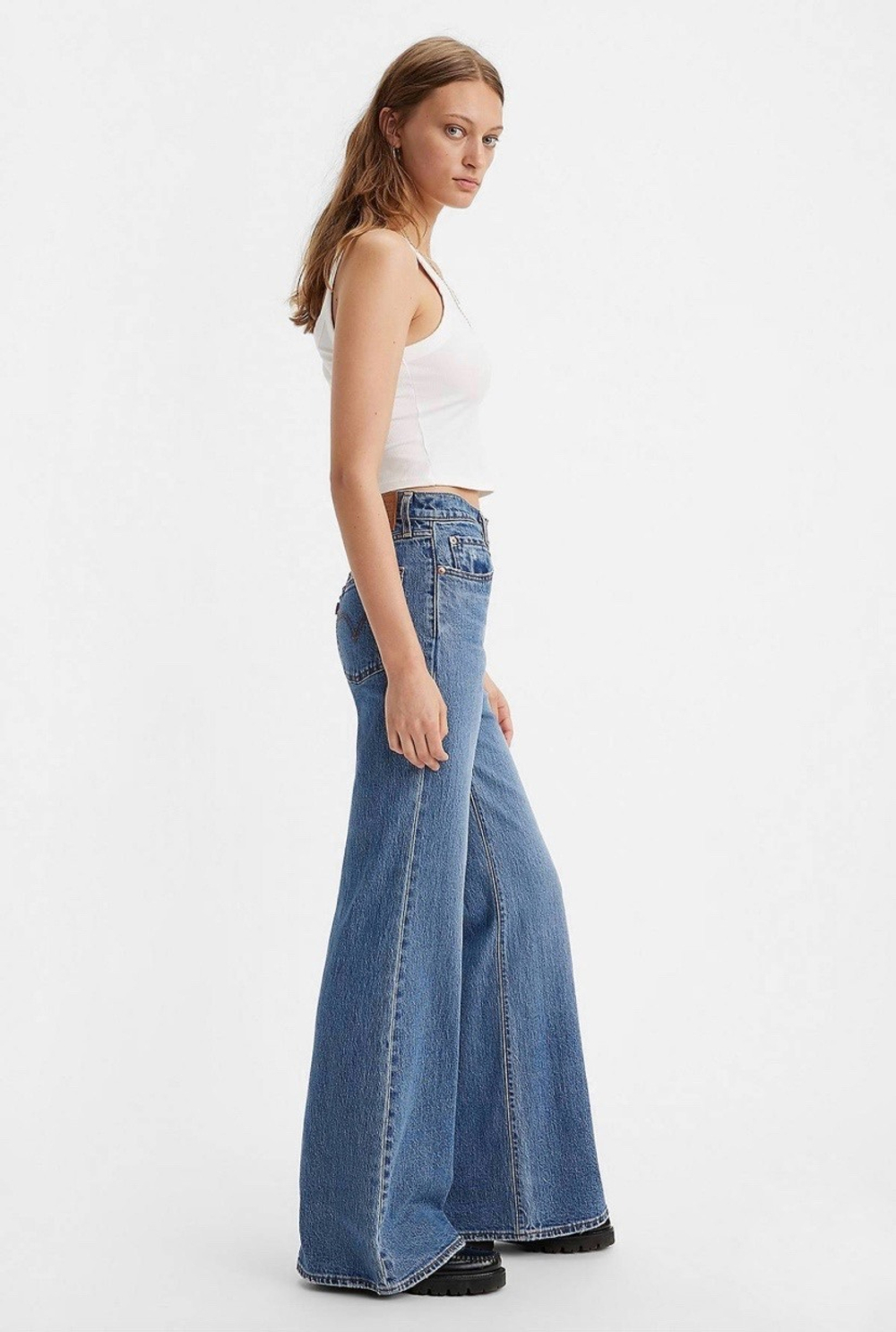Джинсы женские LEVI'S RIBCAGE BELLS DARK INDIGO - WORN IN