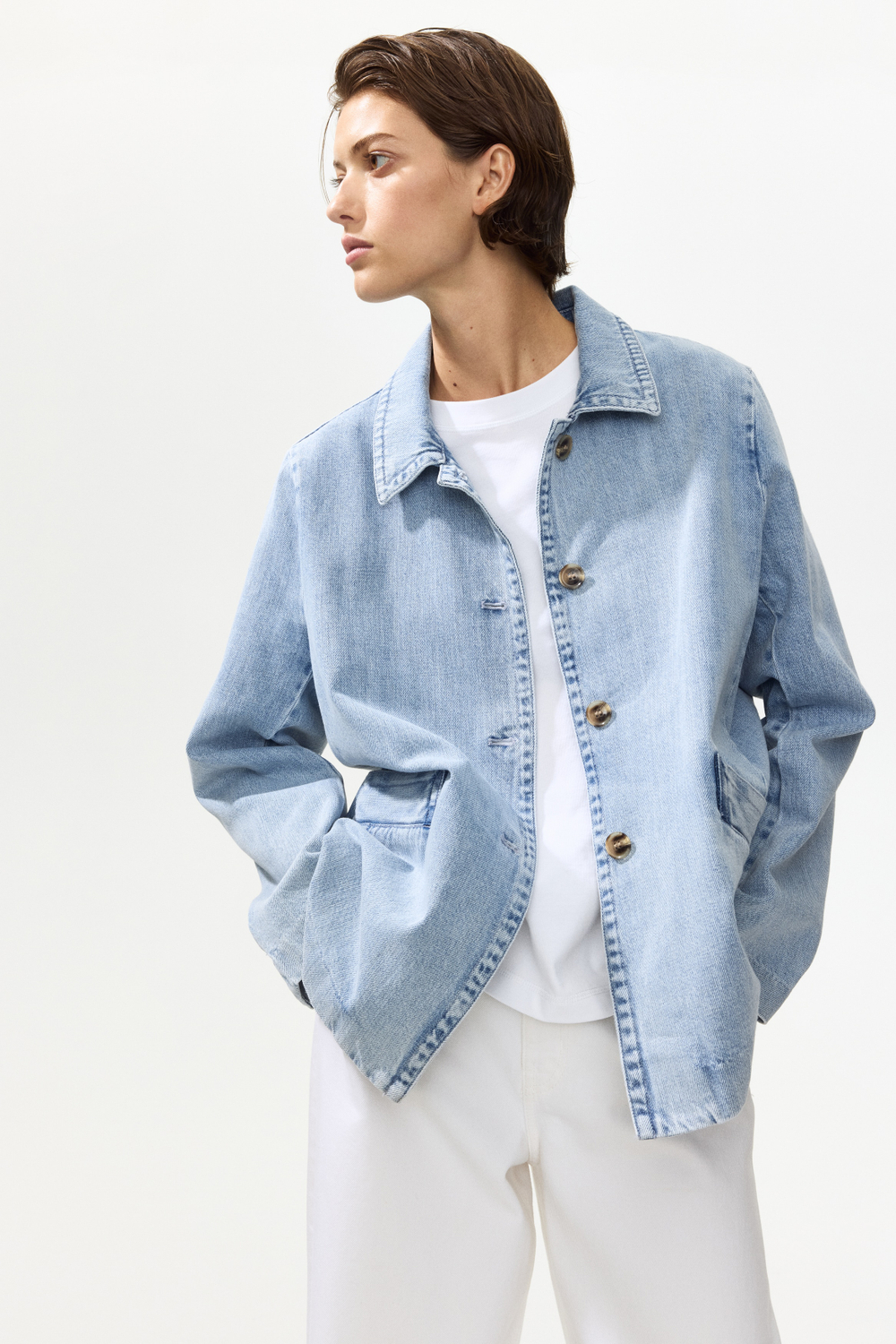 Джинсовая куртка — классический воротник, стандартная длина - H&M