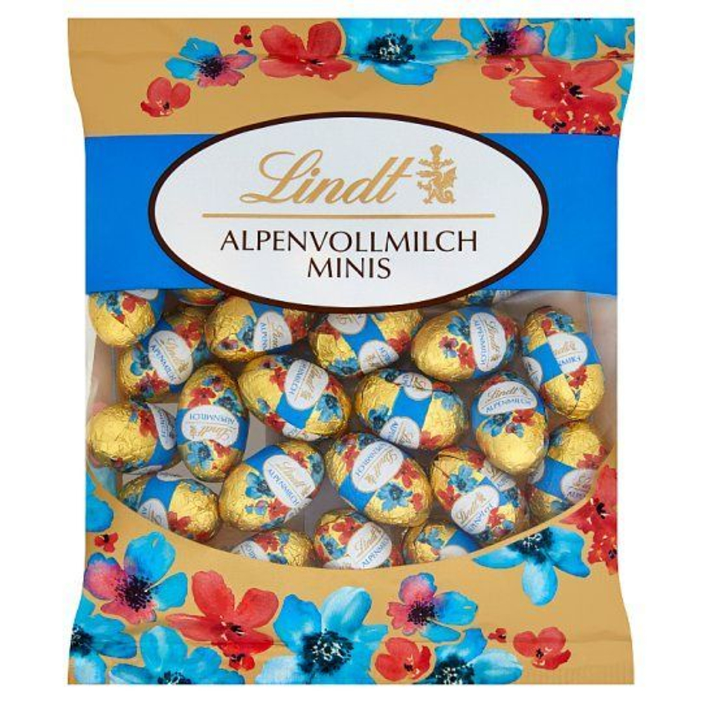 Шоколад молочный Lindt  Alpenvollmilch minis пасхальные яйца 180 г (Из Финляндии)